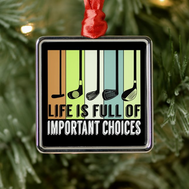 Ornamento De Metal Golf Funny Life Choices Clusters (Árvore)
