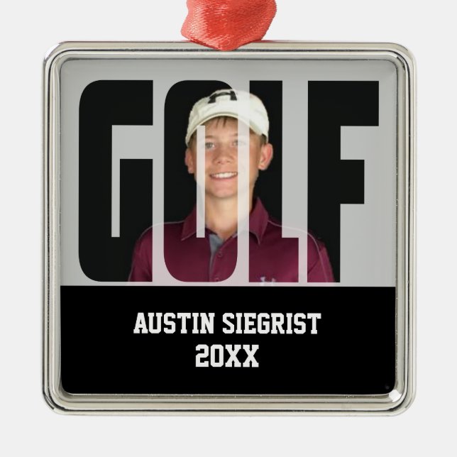 Ornamento De Metal Golf Photo Keepsasaame (Frente)