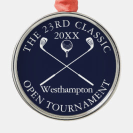 Ornamento De Metal Golf Tournament Classic Event Navy Blue Award