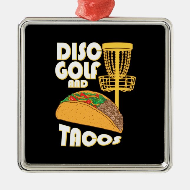 Ornamento De Metal Golfe De Disco E Tacos (Frente)