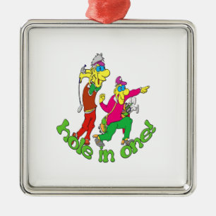 Ornamento De Metal Golfer ganhando um buraco em um