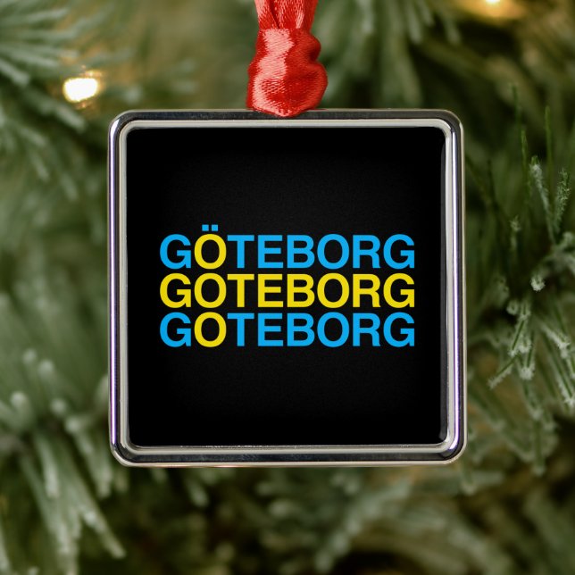 Ornamento De Metal GOTEBORG Bandeira sueca (Árvore)