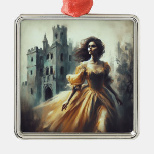 Ornamento De Metal Gothic Romance Book Cobrir Spooky Castle Horror