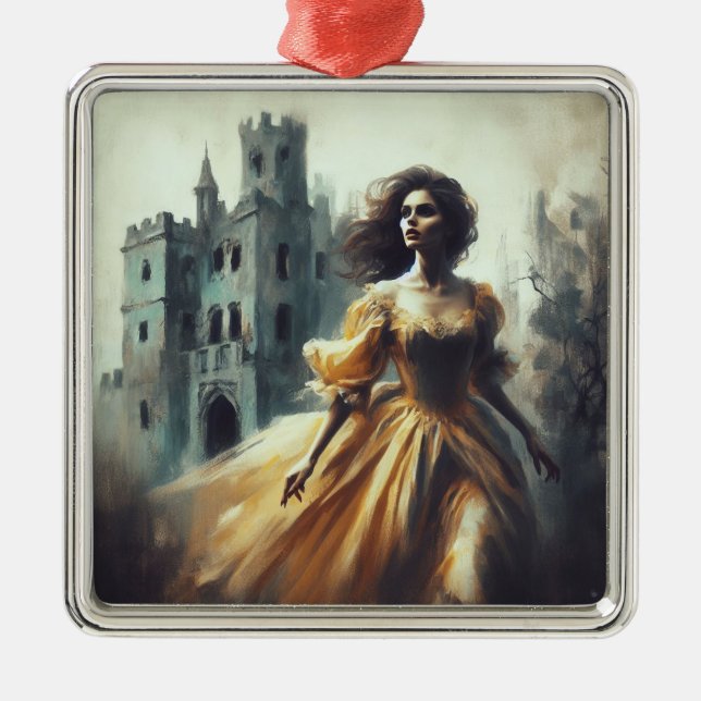 Ornamento De Metal Gothic Romance Book Cobrir Spooky Castle Horror (Frente)