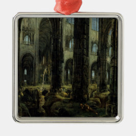 Ornamento De Metal Gótica Church Ruins (por Carl Blechen)