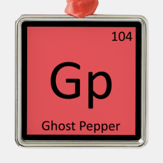 Ornamento De Metal Gp - Ghost Pepper Chemistry Periódico Símbolo de M