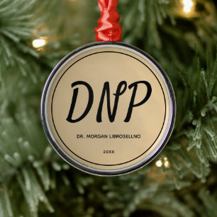 Ornamento De Metal Graduação DNP de Nome Dourado