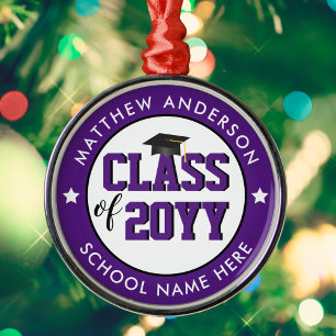 Ornamento De Metal Graduação Real Roxo Elegante