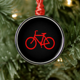 Ornamento De Metal Gráfico de Bicicleta Vermelha