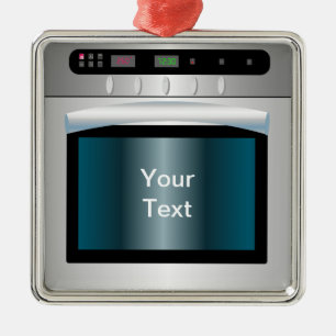 Ornamento De Metal Gráfico do forno com texto personalizado