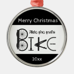 Ornamento De Metal Grafite de bicicleta de trilha de passeio Natal in