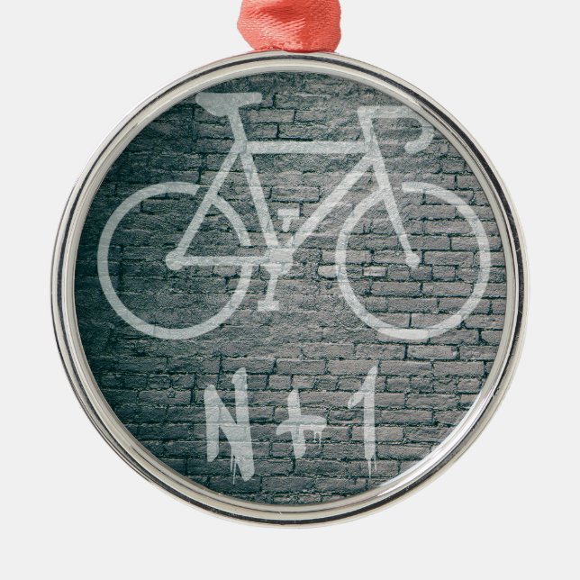 Ornamento De Metal Grafite de bicicleta N+1 (Frente)