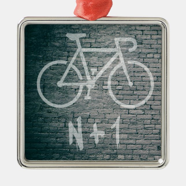 Ornamento De Metal Grafite de bicicleta N+1 (Frente)