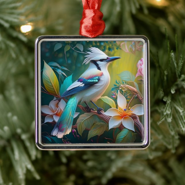 Ornamento De Metal Gralha Alada Marreca Crestada (Árvore)