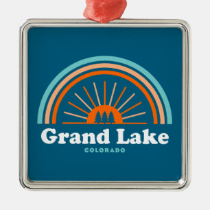 Ornamento De Metal Grand Lake Colorado Rainbow