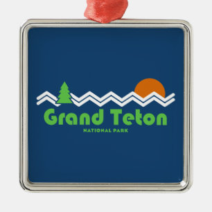 Ornamento De Metal Grand Teton National Park Retro