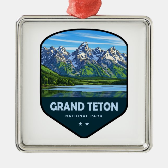 Ornamento De Metal Grand Teton National Park Shield (Frente)