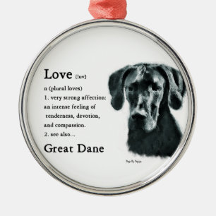 Ornamento De Metal Grande Dane Love