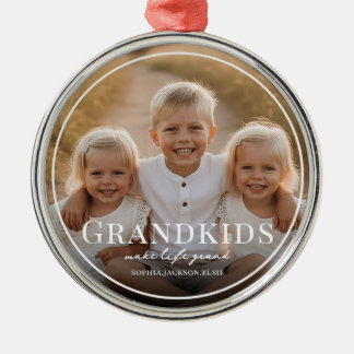 Ornamento De Metal Grandkids Make Life Grand Grandparent 2 Photo