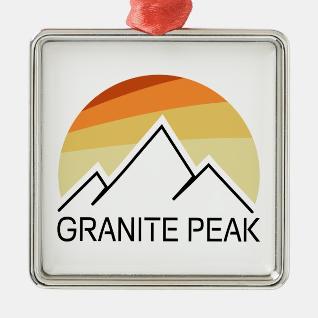 Ornamento De Metal Granite Peak Montana Retro (Frente)