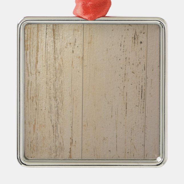 Ornamento De Metal Grãos de Madeira Texturizados brancos (Frente)