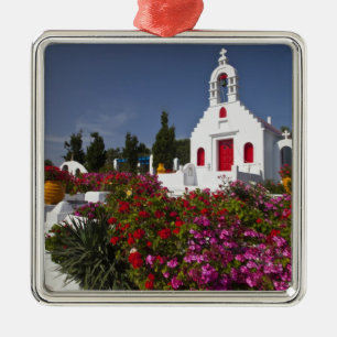 Ornamento De Metal Grécia, Mykonos, pequena capela bonita na