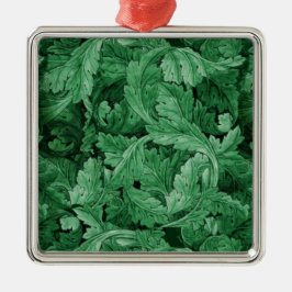Ornamento De Metal Green Leaves (por William Morris)