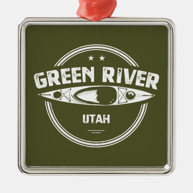Ornamento De Metal Green River Utah Kayaking (Frente)