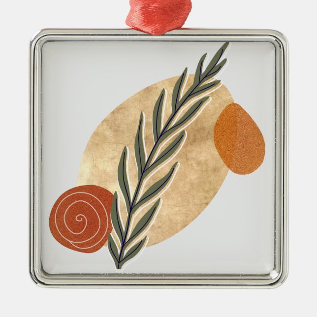 Ornamento De Metal Green Stalk Boho (Frente)