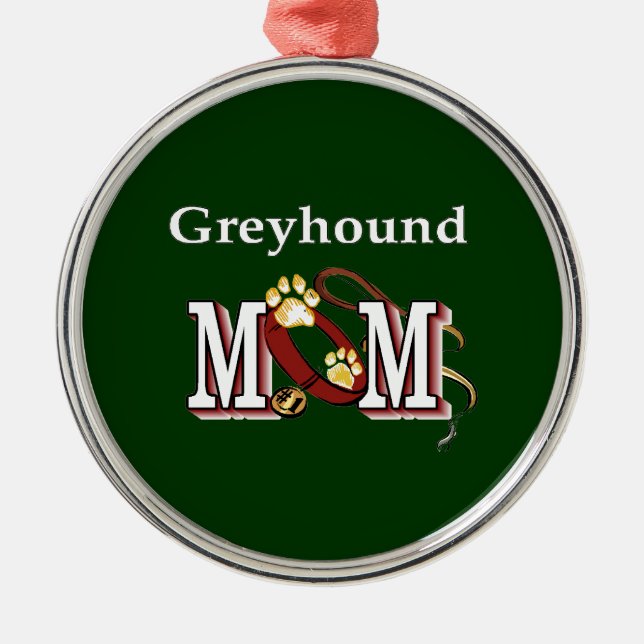 Ornamento De Metal Greyhound Dog Mamãe Dons (Frente)