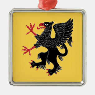 Ornamento De Metal Griffin Rampant Sable