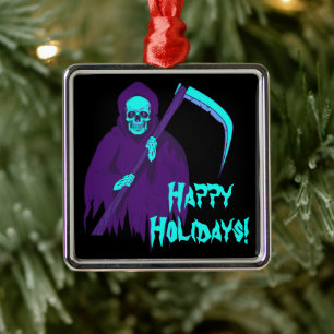 Ornamento De Metal Grim Reaper Spooky Horror