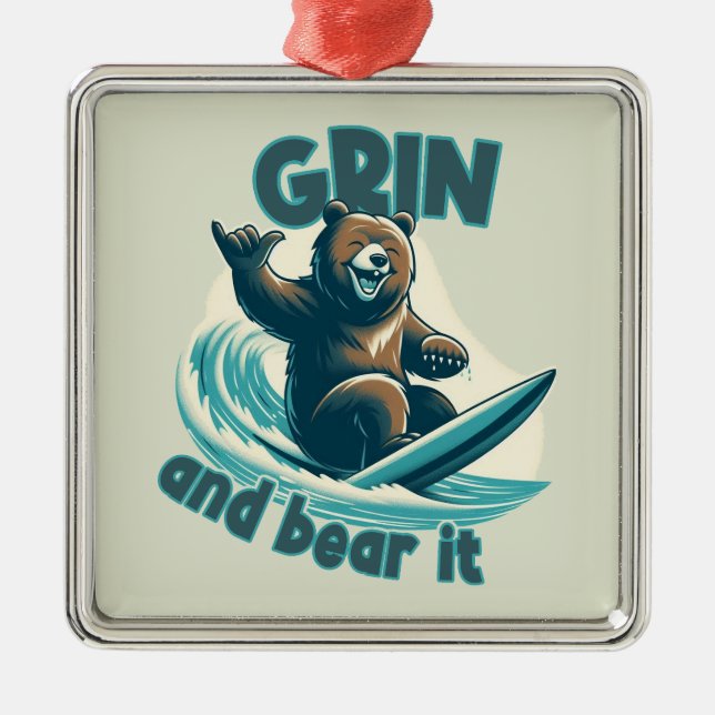 Ornamento De Metal Grin E Bear (Frente)