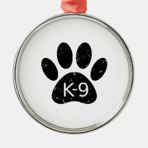 Ornamento De Metal Grunge Cachorro Distante Pata K-9