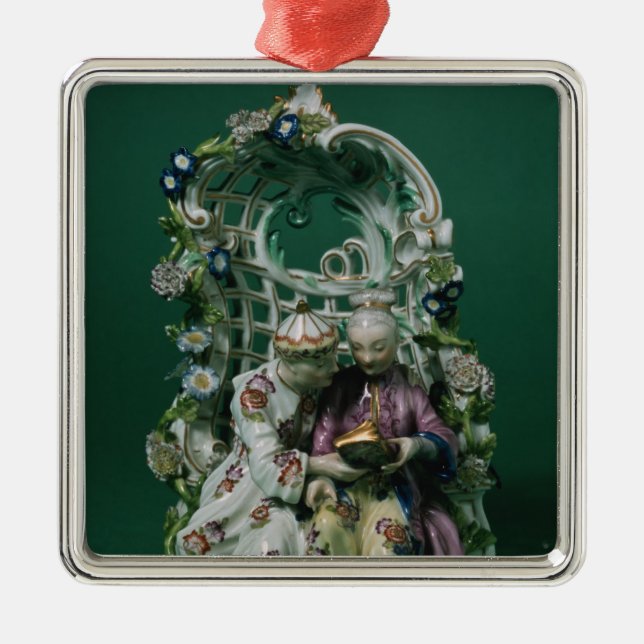 Ornamento De Metal Grupo do mandril de Meissen, após uma pintura por (Frente)