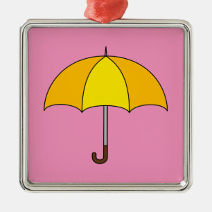 Ornamento De Metal Guarda-chuva Amarelo