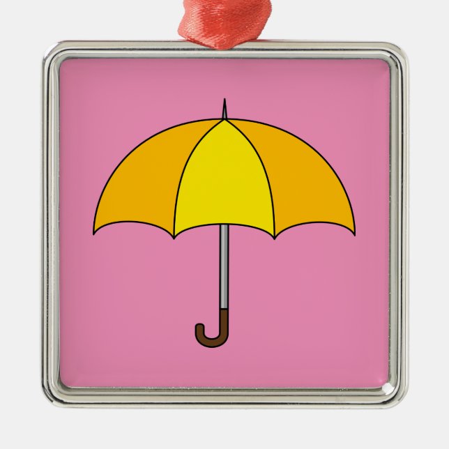 Ornamento De Metal Guarda-chuva Amarelo (Frente)
