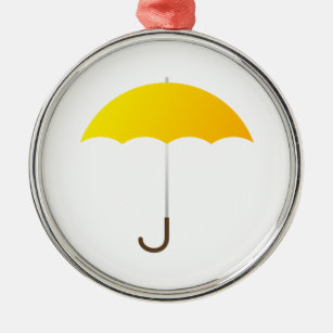 Ornamento De Metal Guarda-chuva amarelo