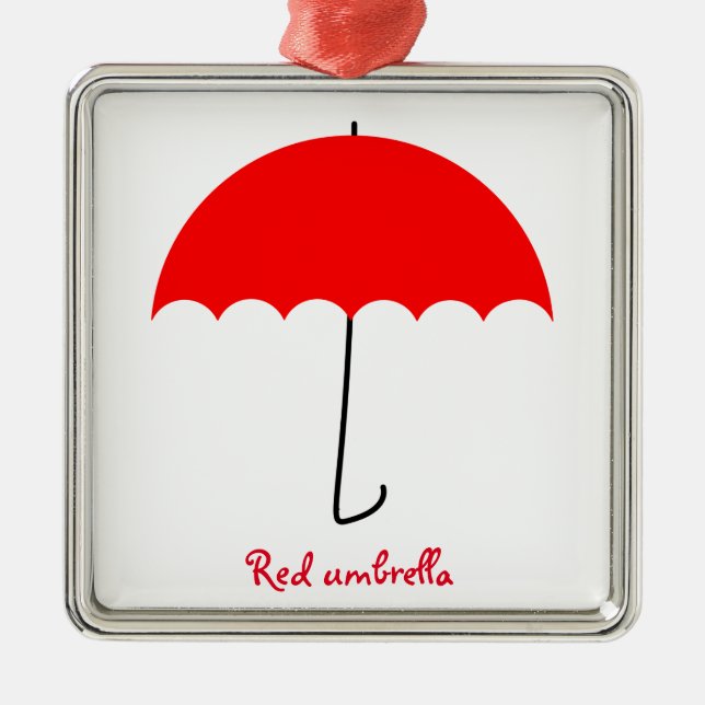 Ornamento De Metal Guarda-chuva vermelho (Frente)