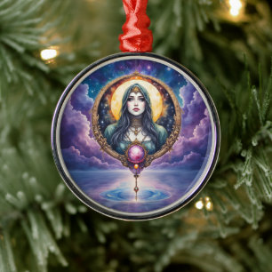 Ornamento De Metal Guardiã dos Sonhos Presa à Lua – Guardiã da Noite.