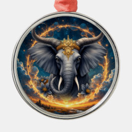 Ornamento De Metal Guardião Coroado do Portão Celestial o elefante