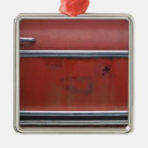 Ornamento De Metal Guarnição de prata vermelha de Chevy