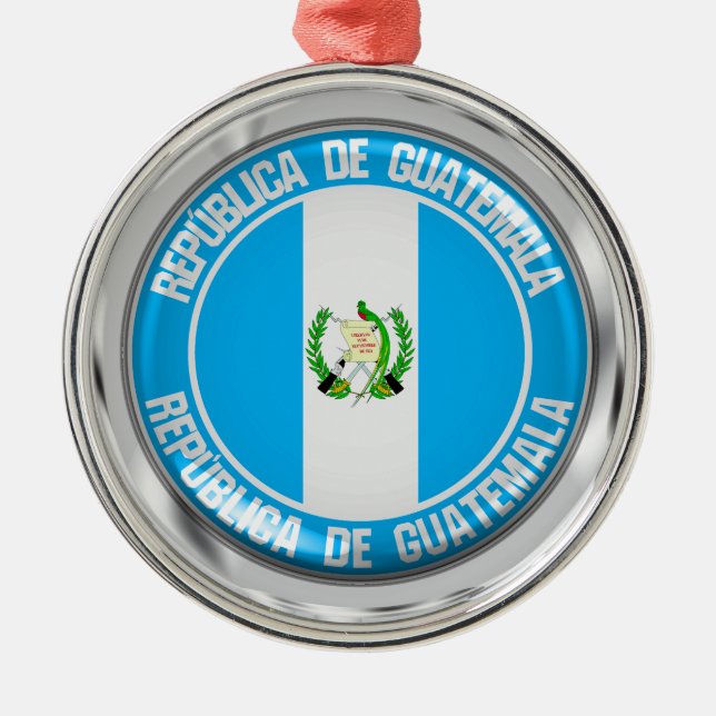 Ornamento De Metal Guatemala Round Emblem (Frente)
