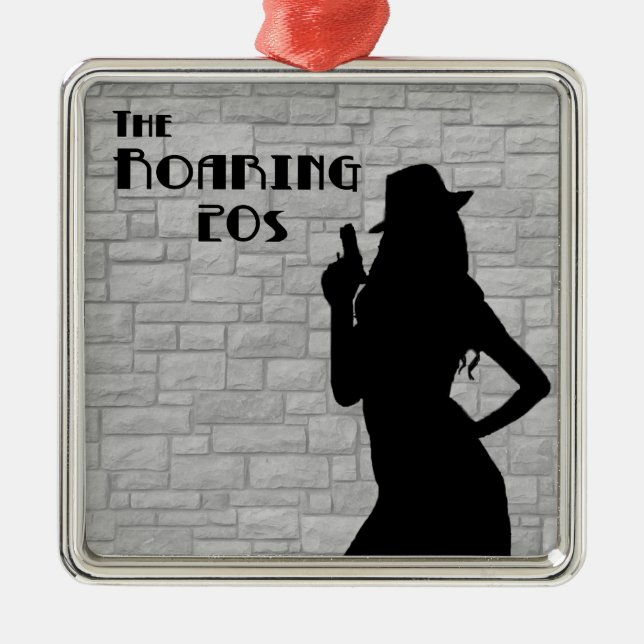 Ornamento De Metal Gun Moll Silhouette (Frente)