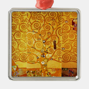 Ornamento De Metal Gustav Klimt Tree of Life: Art Nouveau Symbolista