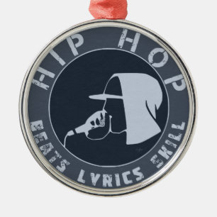 ORNAMENTO DE METAL GUY IN HOODIE RAPPING ON THE MIC
