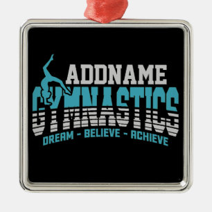 Ornamento De Metal Gymnast ADD NAME Gymnastics Team Backbend Kickover