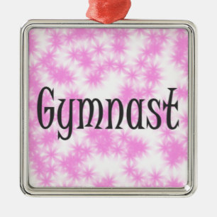 Ornamento De Metal Gymnast Pink e White