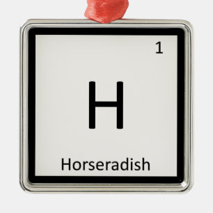 Ornamento De Metal H - Condição Horserádica Química Mesa periódi