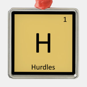 Ornamento De Metal H - Obstáculos Atletismo Símbolo Químico